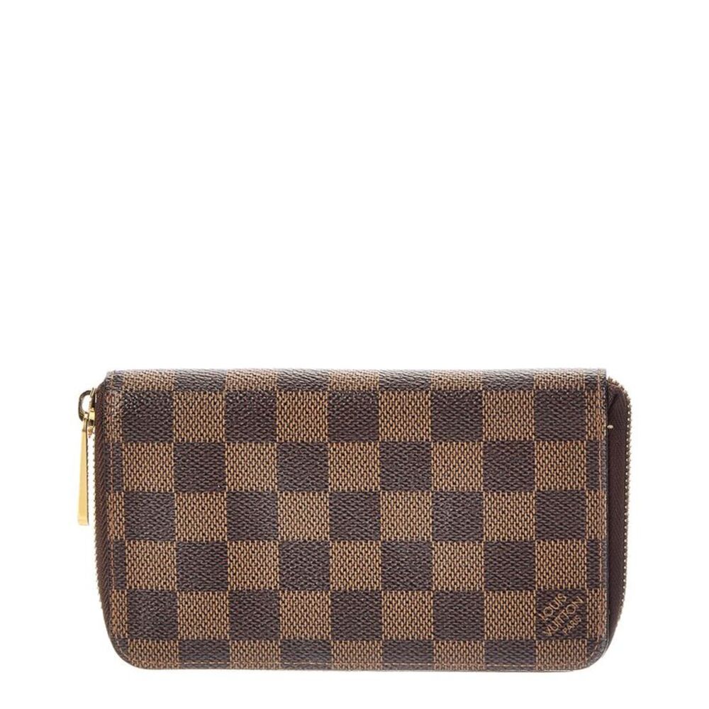 Louis Vuitton Brown Damier Ebene Zippy Compact Wallet (Authentic Pre-Loved)